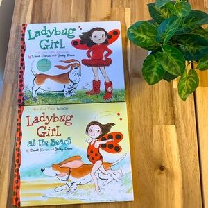 Ladybug Girl & At the Beach Beautiful Hardcover Books by David Soman Jacky Davis